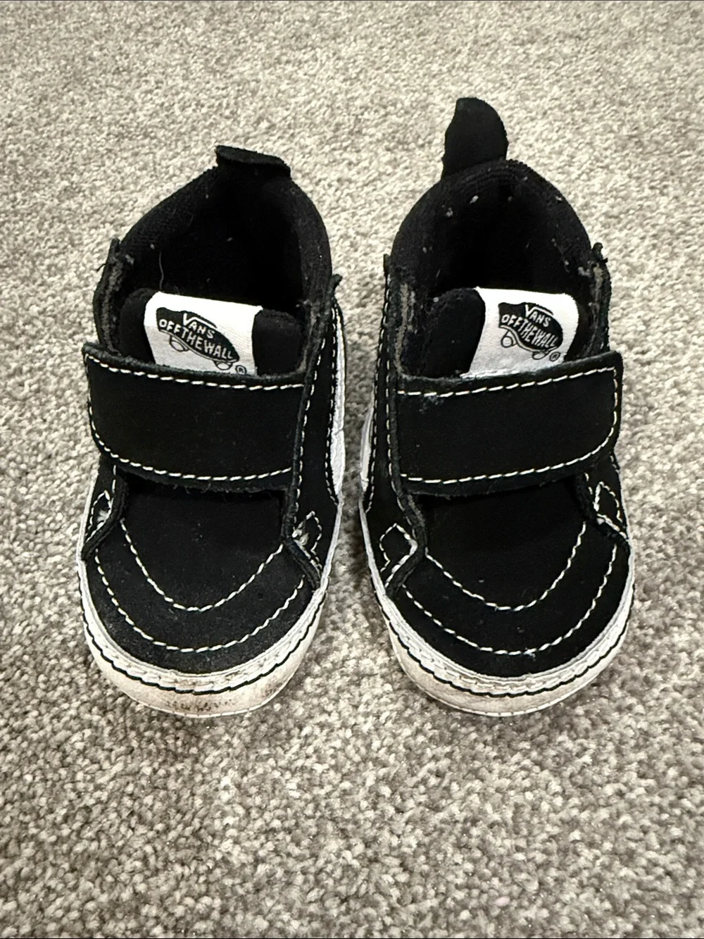Vans Black & White Baby High-Top Hook-and-Loop Sneaker